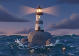 Leuchtturm in der Brandung