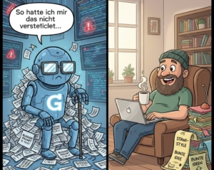 Das hat Gemini als Cartoon generiert.